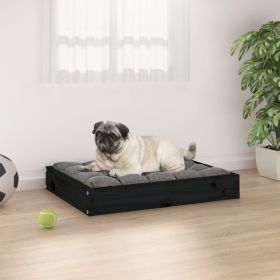 Solid Wood Pine Dog Bed Black 24.2" x 19.3" x 3.5" (W x D x H)