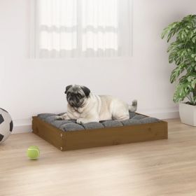 Solid Wood Pine Dog Bed Honey Brown 24.2"x19.3"x3.5" (W x D x H)