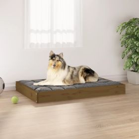 Solid Wood Pine Dog Bed Honey Brown 36"x25.2"x3.5" (W x D x H)