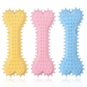2pcs New dog grinding teeth biting toys Creamy scented with prickly flat bones Large and small dog teeth grinding toys; dog's gifts (Colors: 2 pcs, Size: Blue)