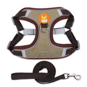Dog Harness and Leash Set (Specification (L * W): S, Colors: Brown)